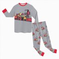 thumbnail image 6 of TOWED22 2 Piece Infant Toddler Fall Winter Graphic Sweatshirt and Jogger Pants Pullover Round Neck Warm Outfits Clothes Set(Grey,2-3 Y), 6 of 7