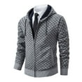 thumbnail image 6 of Mens Pullover Sweater Quarter Zip Patchwork Shirts Soft Comfy Dailywear Winter Clothes with Pockets, Light Gray, Size XXXL, 6 of 6