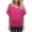 A-Hot Pink, variant on Tiweut Women's Short Sleeve V-Neck Casual Dolman Top with Side Shirring,Brown