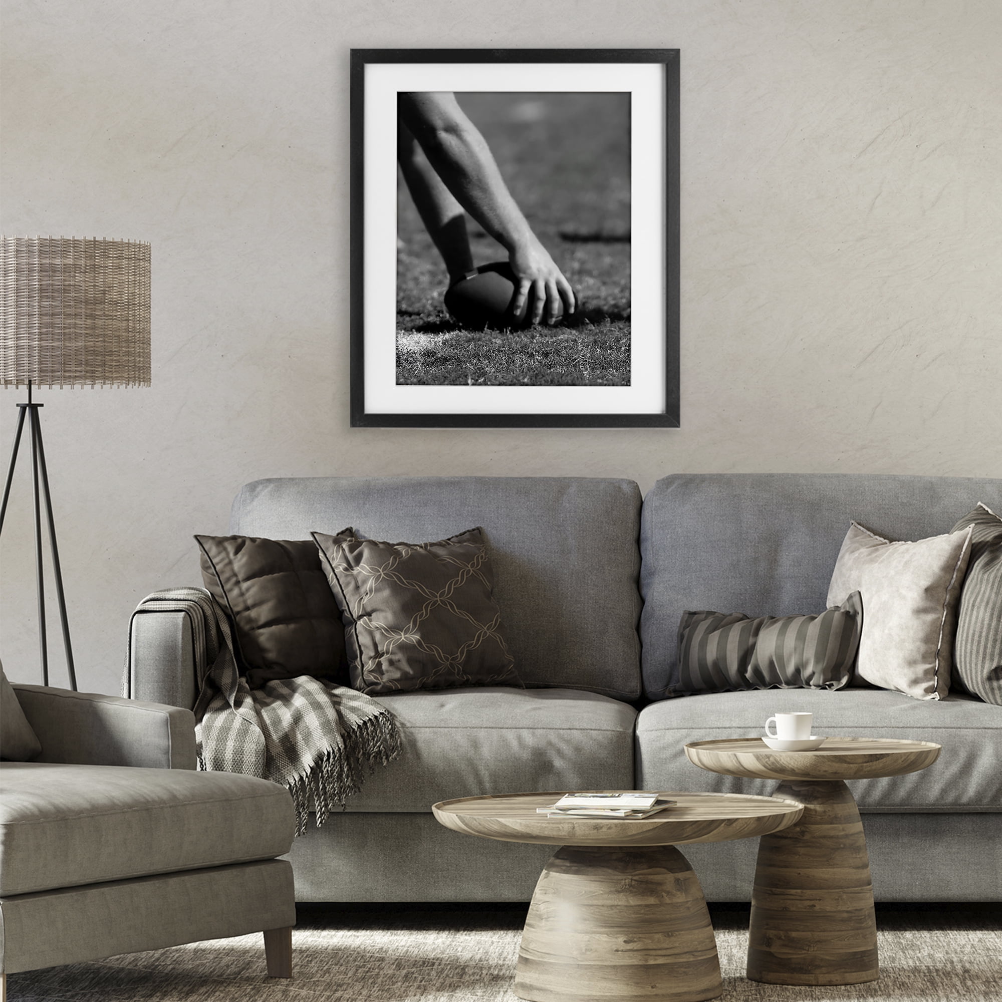 Stupell Industries Football Hike in Action Black Framed Print Under Glass, design by Marcus Prime