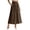 Brown, variant on Jane Wardrobe Smocked Elastic High Waist Linen Blend Flow Midi Skirt Women Side Pocket Solid Casual Long Skirt 1PC S-XXL Plus Size Friendly