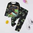 thumbnail image 2 of Landzoo One High Definition Camo Dinosaur Print Boys Pajama Long Sleeve Night Glow Loungewear Jumpsuit Cozy Stylish Boy’s Outfit Set 5-6 Years, 2 of 9