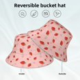 thumbnail image 5 of Daiia Strawberry Pattern Bucket Hat - Trendy Cotton Sun Hat for Beach, Golf, Fishing - Fun Outdoor Vacation Boonie for Men and Women, 5 of 9