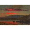 thumbnail image 2 of Frederic Edwin Church 24x18 Black Ornate Framed Double Matted Museum Art Print Titled: Sunset, Hudson, New York (1873), 2 of 5