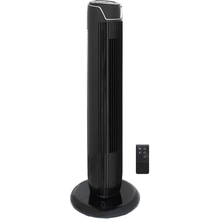 Tower Fan with and Timer in Black