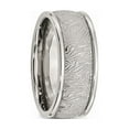 thumbnail image 3 of Mens Stainless Steel 9mm Textured Wedding Band Ring with Rounded Ridge for Men, 3 of 5