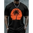 thumbnail image 6 of Men's T-Shirt Retro Orange Tropical Palm Tree Graffiti Short Sleeve Casual Tee Classic Crew Neck T-Shirt for Men, 5XL, 6 of 7