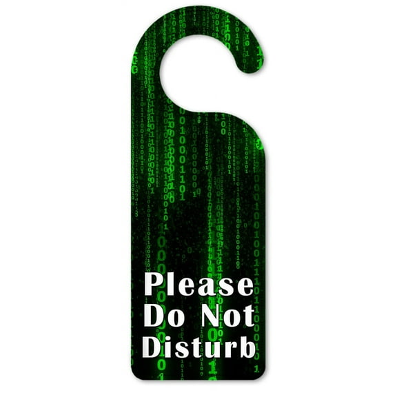 Do Not Disturb Door Knob Hanger Sign - Matrix Style Coding