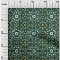 thumbnail image 2 of oneOone Viscose Jersey Dark Green Fabric Morocon Tile Craft Projects Decor Fabric Printed By The Yard 60 Inch Wide, 2 of 4