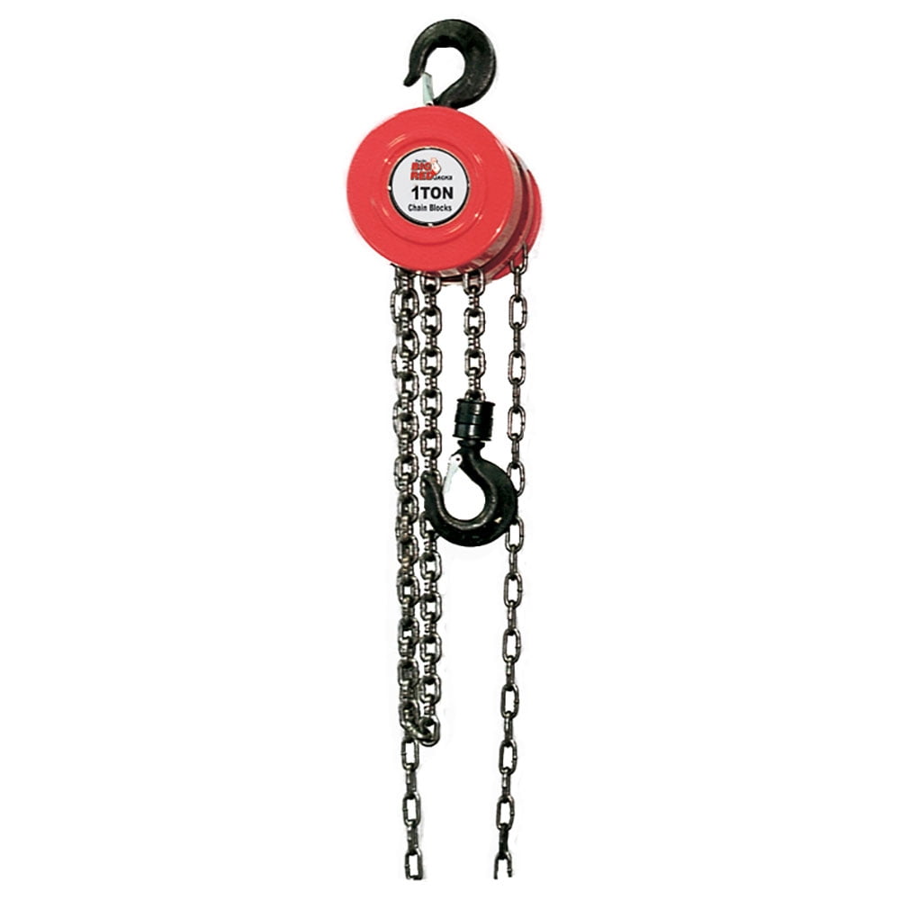 Torin Big Red Chain Block / Manual Hoist with 2 Hooks 2 Ton Renewed Capacity 4,000 lb 