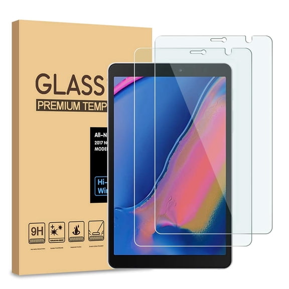 (2 Pack) Galaxy Tab A 8.0 2019 P200 P205 Screen Protector, Allytech Crystal Clear Bubble Free Anti-Fingerprint Anti-Scratch Tempered Glass Screen Protector for Samsung Galaxy A 8.0 P200