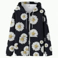 thumbnail image 5 of Xudanell Oversized Zip up Hoodie for Women Floral Butterfly Jackets for Girls Drawstring Women Blouses with Graphic, 5 of 5