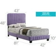 thumbnail image 2 of Glory Furniture Lodi Velvet Upholstered Twin Bed in Purple, 2 of 6