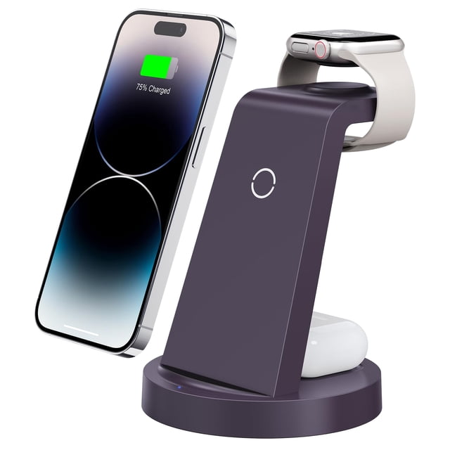 Estación de carga Anlmz 3 en 1 inalámbrica para iPhone con adaptador