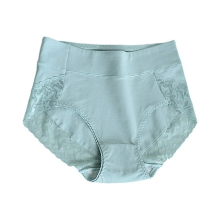 3 Packs Womens Underwear Elongated Crotch Plus Size Belly Cinching High Waisted Breathable Briefs Panties for Women XXL Sky Blue