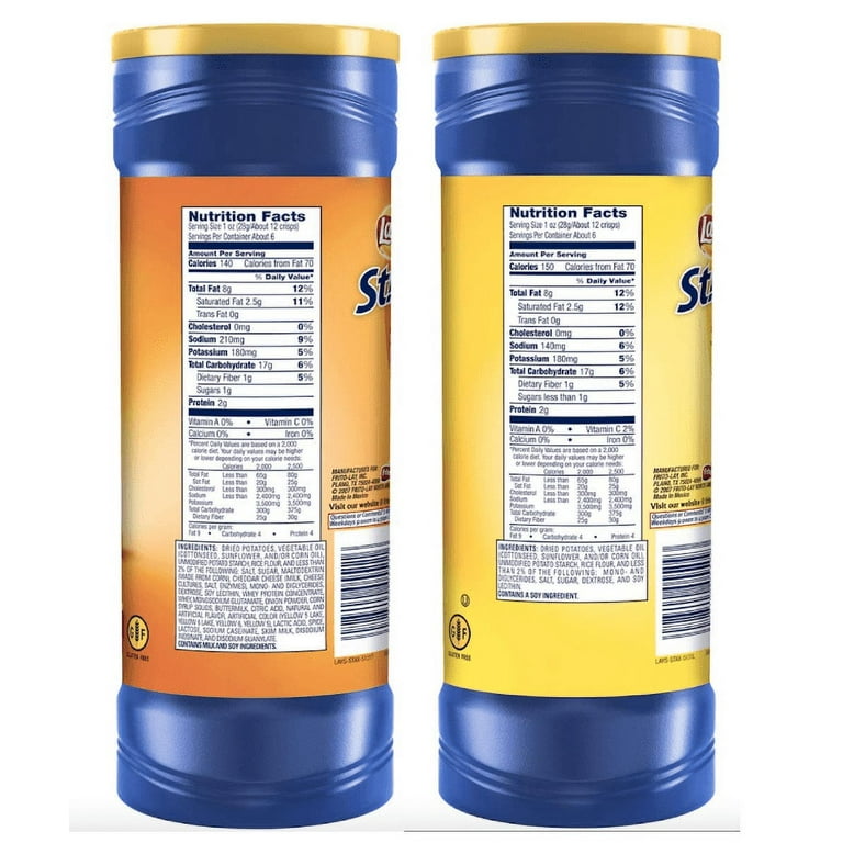 Lays bright　サイン　2gether Lays Stax Combination Pack of 2: Lays Stax Cheddar 5.5OZ and
