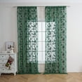 thumbnail image 5 of Xuniizn Christmas Curtains Window Set of 2 Green Lace Sheer Curtains for Xmas Decor Privacy Half Short Curtain Panels for Living Room Bathroom Windows 39x55", 5 of 8