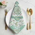 thumbnail image 2 of Turquoise Boho Cloth Napkins, Vintage Abstract Art Floral Ethnic Tribe Washable and Reusable Dinner Napkins Set of 8, Table Napkin for Kitchen Party Birthday Wedding Hotel Housewarming 20"x20", 2 of 9
