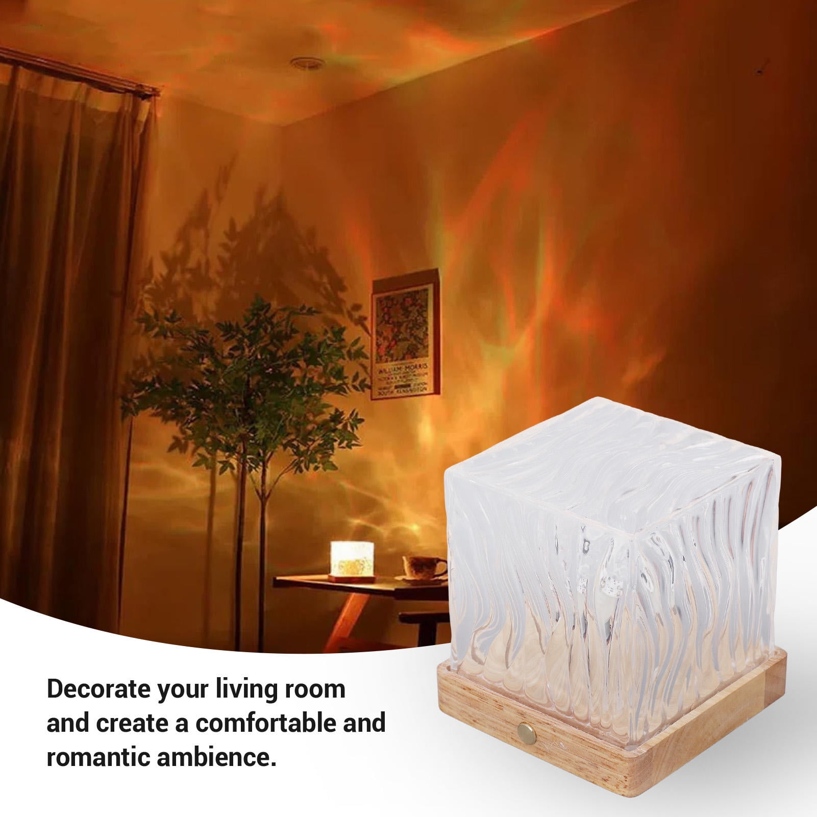 Suodoka Northern Lights Ocean Wave Projector Light – 16‑Color Aurora Lamp with Remote Control, 360° Water Ripple Night Light for Home, Office, Bar, Restaurant
