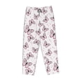 thumbnail image 4 of Naloa Pink Butterflies (2) Print Women’s Ultra-Soft Comfy Pajama Lounge Pants with Pockets & Drawstring, 4 of 8