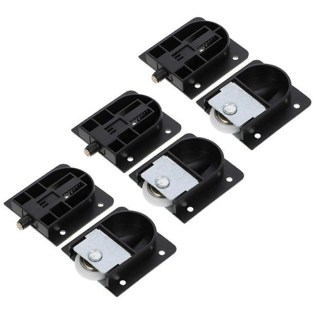 Cabinet Sliding Door Pulley Silent Durable Wear-resistant Stable Safe Buffer Limiter 6pcs