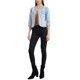 thumbnail image 2 of CHAQUETA DE JEAN CORTA SIN CUELLO PARA MUJERES CON MANGAS 3/4 EN AZUL CIELO XS, 2 of 6