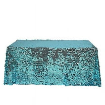 BalsaCircle 90" x 132" Big Payette Sequin Tablecloth Turquoise
