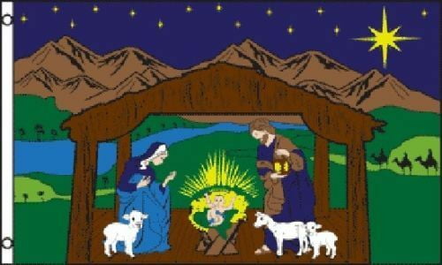Nativity Scene Polyester 3x5 Foot Flag Religious Christmas Outdoor Banner Garden 