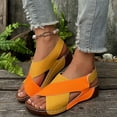 thumbnail image 6 of Htigea Orthopedic Sandals for Women 2025 New Summer Comfortable Sandals Arch Support Wedge Sandal Platform Dressy Wedge Shoes Orange 7.5, 6 of 9