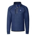 thumbnail image 2 of Men's Cutter & Buck Heather Royal Fresno State Bulldogs Mainsail Sweater-Knit Half-Zip Pullover Jacket, 2 of 3