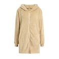 thumbnail image 7 of Breezora Women's Casual Long Coat with Zippered Pockets and Attached Hood for Everyday Fashion Outerwear Comfort and Stylish Look XXXL Size Beige, 7 of 7