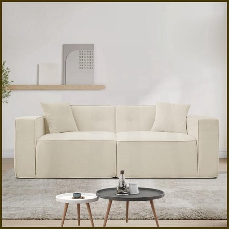 Modern Teddy Velvet 2-3 Seat Sofa - Mid Century Upholstered Couch for Living Room/Bedroom with High-Resilience Foam