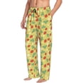 thumbnail image 2 of Uemuo Floral Strawberr Pattern Men's Wide Leg Palazzo Lounge Pants with Pockets Light Weight Loose Comfy Casual Pajama Pants-Large, 2 of 9
