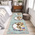 thumbnail image 4 of Easter Bunny 2'x6' Runner Rugs for Hallway Kitchen Bedside Non Slip Washable, Spring Easter Eggs Chick Floral Teal Wood Entryway Rug Runners with Rubber Backing, Long Carpet Runner for Laundry Room, 4 of 8