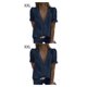thumbnail image 1 of Sonducket Camiseta de mujer Verano con cuello en V Color sólido Lavable Blusa suelta de encaje Citas de viaje Fiesta de deportes al aire libre Azul oscuro XXL 2piezas, 1 of 6