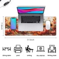 thumbnail image 5 of Happy Thanksgiving Fall Pumpkin Sunflower Large Gaming Mouse Pad Extended Mousepad Gaming with Stitched Edges, Non-Slip Base, Water Resist Keyboard Pad for Gamer, Office & Home, 31.5 X 11.8 in, 5 of 7