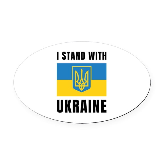 CafePress - I Stand With Ukraine - Oval Car Magnet
