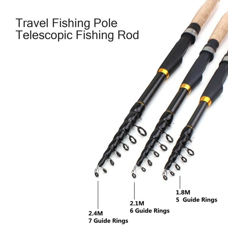 LA TALUS Fishing Rod Retractable Ergonomic Handle Good Load-bearing  Portable Easy to Carry High Strength Travel Fishing Pole Telescopic Fishing  Rod Fishing Supplies 2.1m 