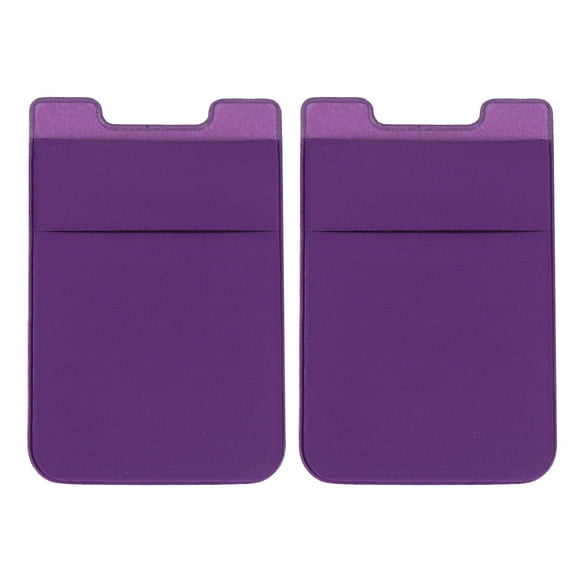EeaseMX 2 fundas adhesivas de doble capa para teléfono móvil, con bolsillo trasero tipo parche (morado)