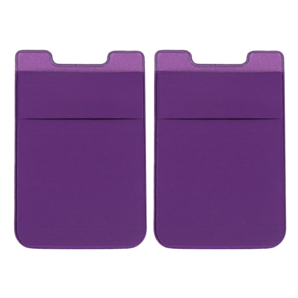 EeaseMX 2 fundas adhesivas de doble capa para teléfono móvil, con bolsillo trasero tipo parche (morado)