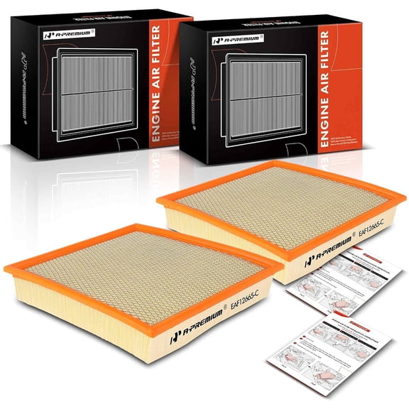 A-Premium Front 2-PC Engine Air Filter Compatible with Ford F-250 Super Duty 2020-2023, F-350 Super Duty 2020-2023, F-450 Super Duty 2020-2022, F-550 Super Duty 2020-2022, 6.2L 6.8L 7.3L