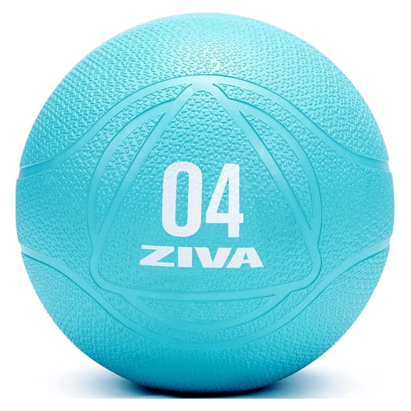 Medicine Exercise - Grade Virgin Rubber Shell, Easy-Grip Textured Finish Med Slam for Strength Training (Turquoise, 4, 6, 8, 10, 12lbs) 4 Pounds