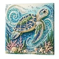 thumbnail image 2 of Sea Turtle Pearl Diamond Art Kit, Ocean Animal Diamond Painting with Pearl Rhinestones, 11.8 in DIY Home Decor Craft for Adults, 2 of 4