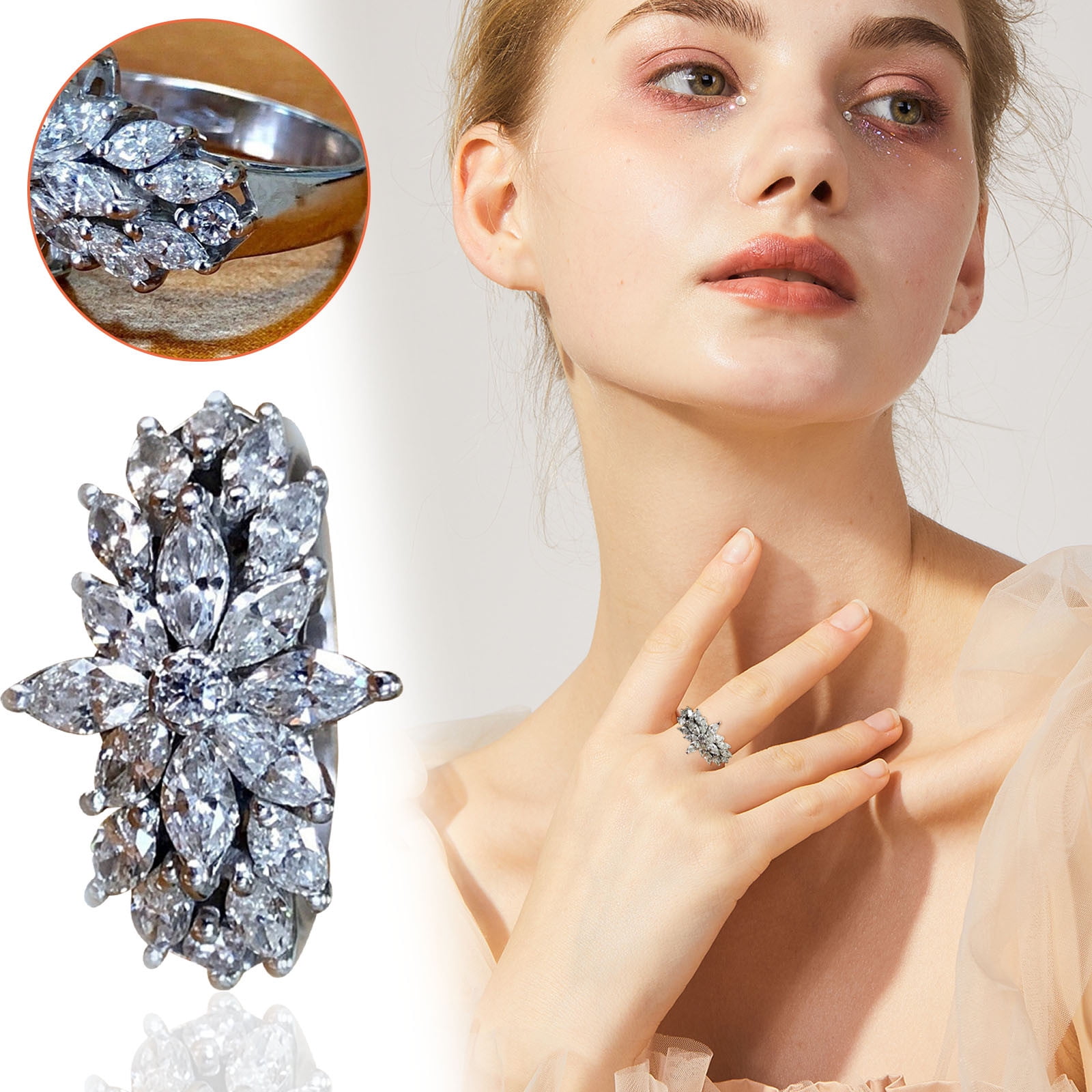 WQJNWEQ Clearance Ladies Fashion Diamond Fashion Creative Square