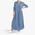 thumbnail image 2 of Vestido largo tipo caftán liso para mujer: vestido informal oversize de manga larga, lavable a máquina, apto para todas las estaciones, tallas S-XXXXXL, estilo versátil, 2 of 6