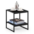 thumbnail image 2 of Furinno Camnus Side Table, 2-Tier Black End Table with Metal Frame, Square Night Stand with Open Shelf, Bedside Table, Easy Assembly, for Living Room, Bedroom, Dark Americano, 2 of 6