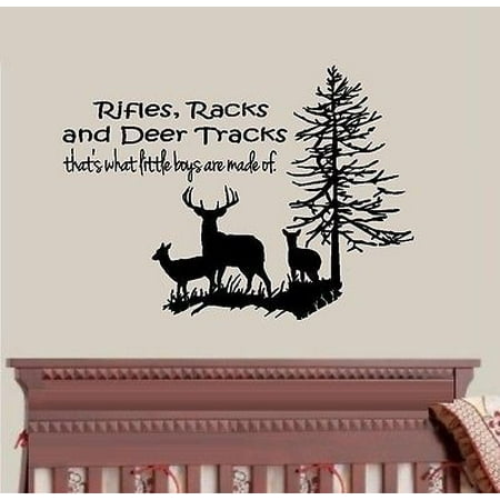 Rifles Racks and Deer Tracks, with Deer and Tree #4 ~ Wall or Window Decal 20