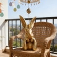 thumbnail image 4 of Spring Rabbits Easter Decoration, 8" Vintage Gold Resin Bunny Statue Large Rabbit Figurines Easter Table Centerpiece Decorative Bunny Sculpture Collectibles Gift, 4 of 6