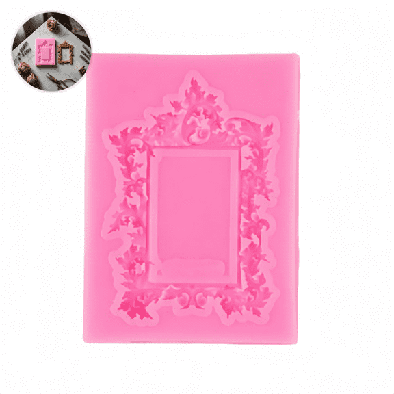 Vintage Silicone Photo Frame Mold with Elegant Scrollwork for Crafts, Wall Decor & Personalized Gifts