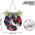 thumbnail image 3 of SKYSONIC Independence Day Welcome Sign for Front Door,All Seasons Welcome Wreath Porch Hanging Decoration for Farmhouse Wall Home Holiday Decoration - 11.8x11.8in, 3 of 7